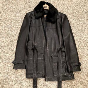Leather Limited women's black leather coat- medium